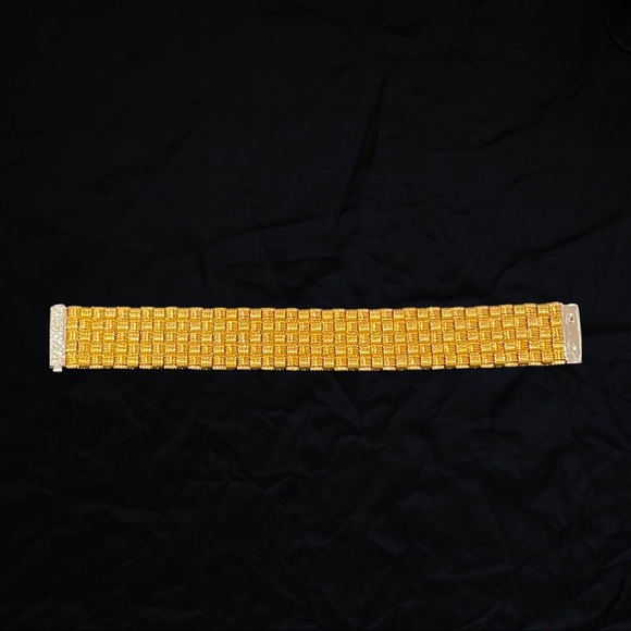 Authentic Roberto Coin 18k Gold & Diamond Pave Appassionata 5-Row Woven Bracelet - Picture 3 of 8